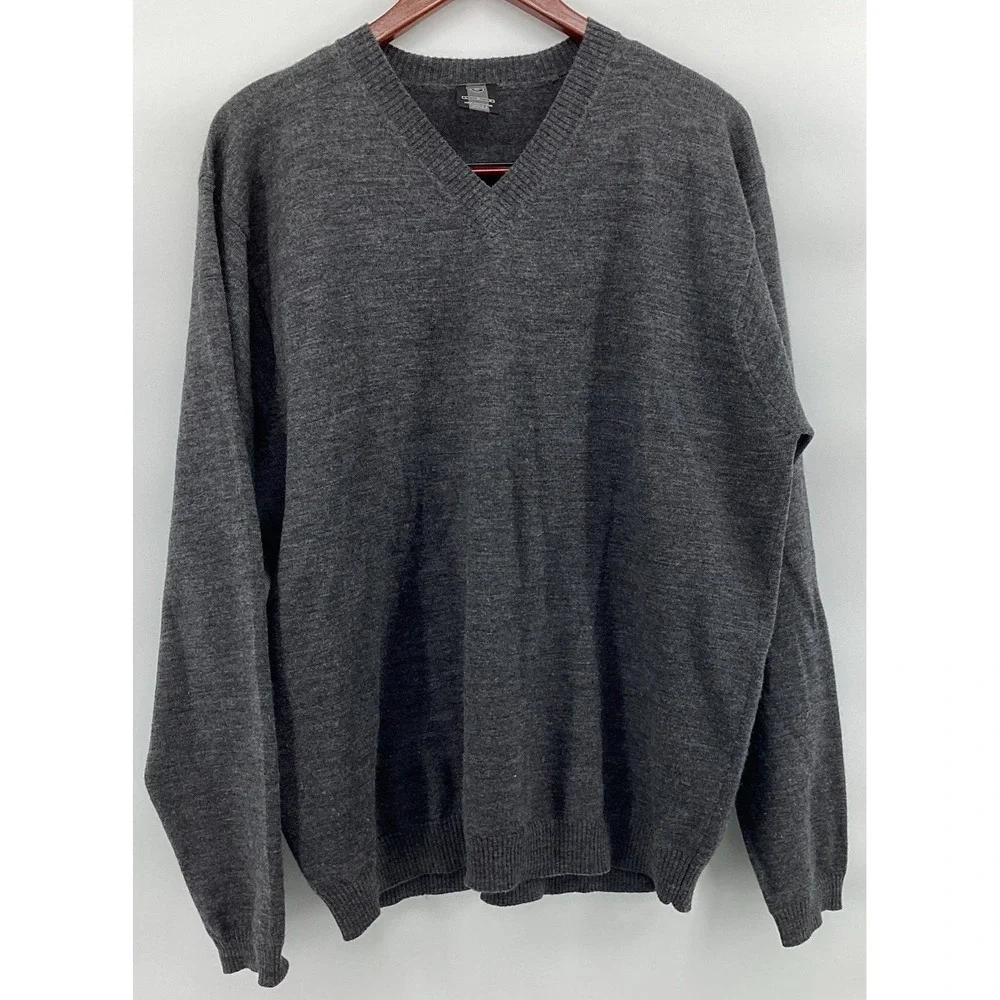 Nike Golf V-Neck 100% Merino Wool Knit Sweater Long Sleeve Men's Size Large VTG
